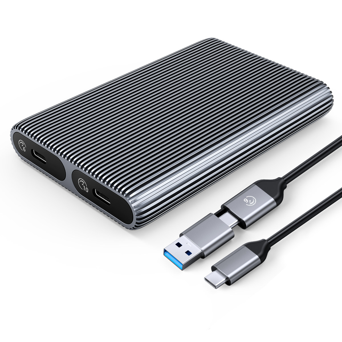 (image for) حافظة هارد خارجي Orico AM2C3-2SN Dual-bay M.2 NVME + SATA SSD Enclosure