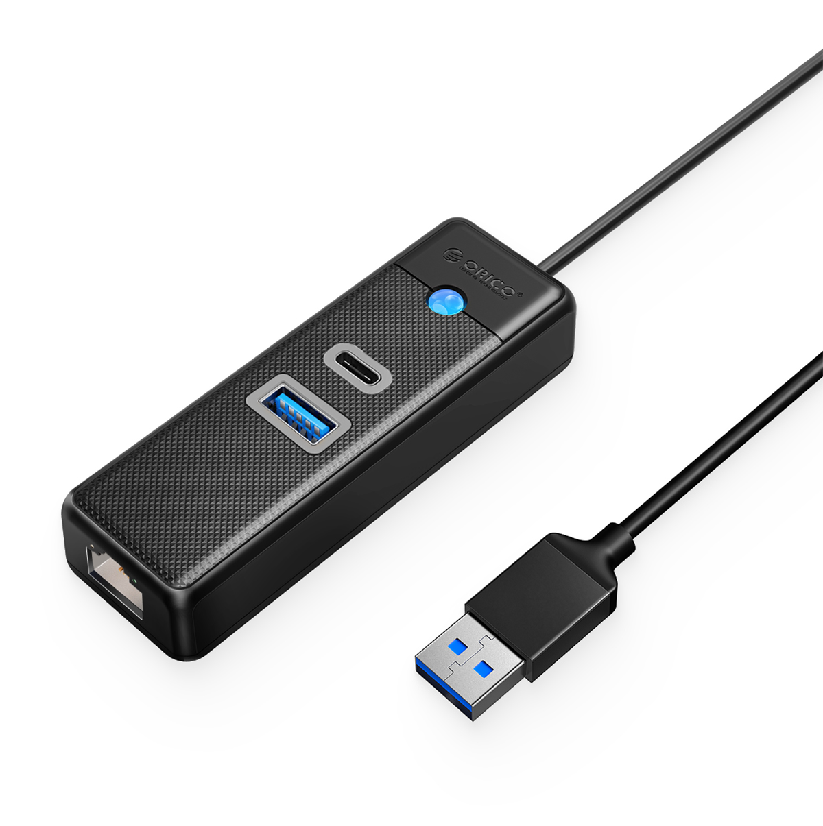 (image for) تحويلة Orico PWCUR-U3 3-Port USB3.0 Hub with Gigabit Ethernet Port