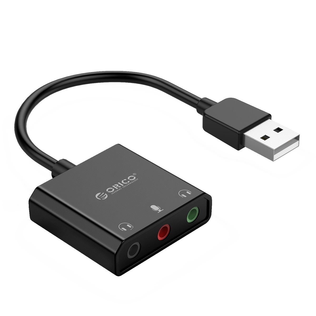 (image for) Orico USB Sound Card External Audio Card 3.5mm USB Adapter-Black محول من اوريكو