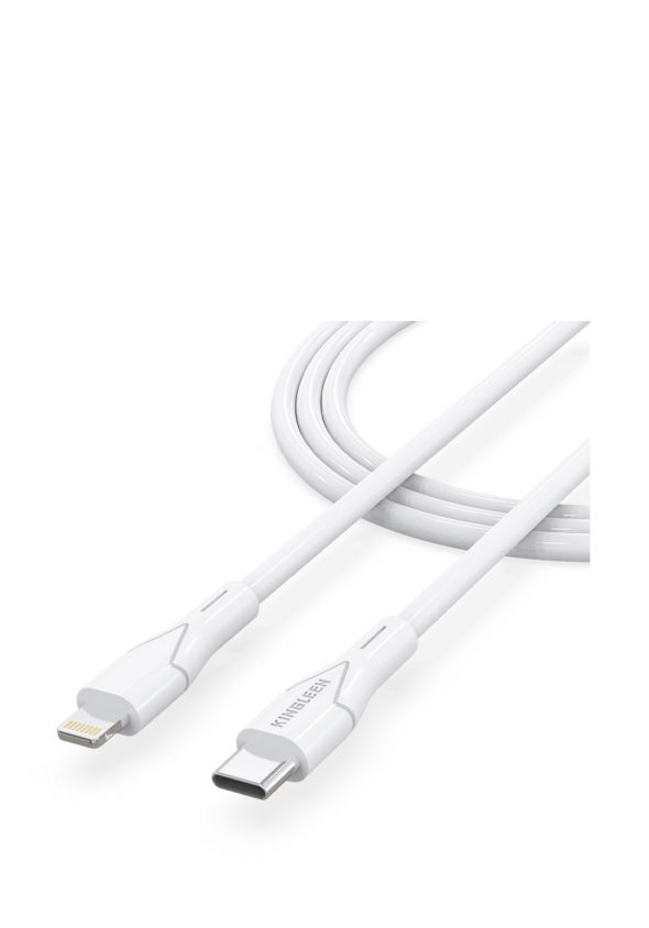 (image for) كابل شحن 1 متر من كينجلين Kingleen K52P Type-C To Lightning Fast Charging Cable-White